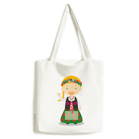 Sle Blond Poland Cartoon Tote Canvas Bag Shopping Satchel Casual Handbag