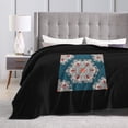 thumbnail image 4 of DouZhe Ultra-Soft Micro Fleece Lightweight Flannel Bed Blanket, Colorful Geometric Flowers Print Cozy Warm Throw Blankets, 60"x50", 4 of 7