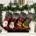 thumbnail image 3 of Visland Christmas Stockings, Large Xmas Fireplace Hanging Stockings with Santa Snowman Reindeer, for Kids Gift Family Holiday Christmas Party Decorations Tree Decoration, 3 of 6