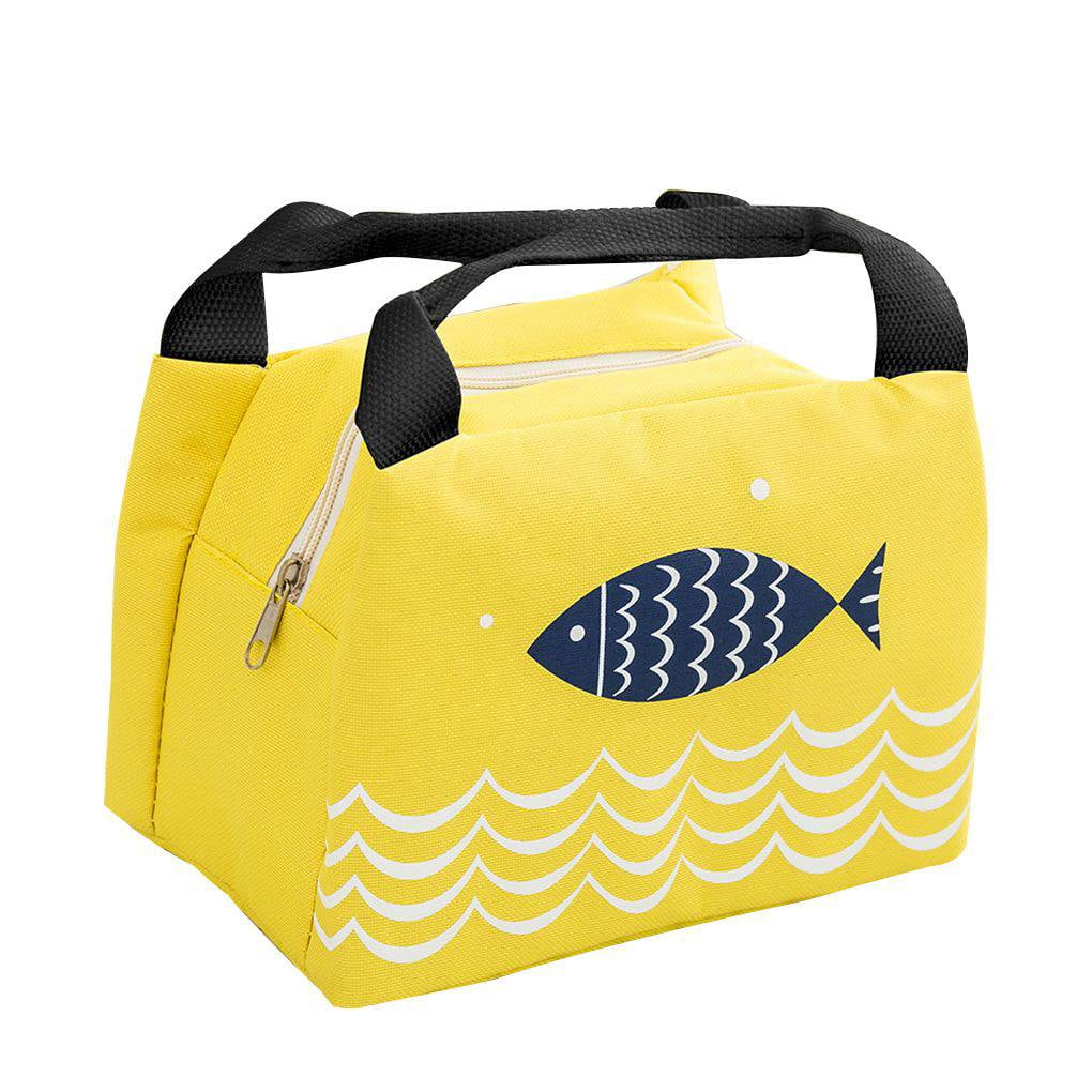 Brongsleet Fish Food Insulation Lunch Handbag Fruit Picnic Dinner Storage Cooler Bag Cold
