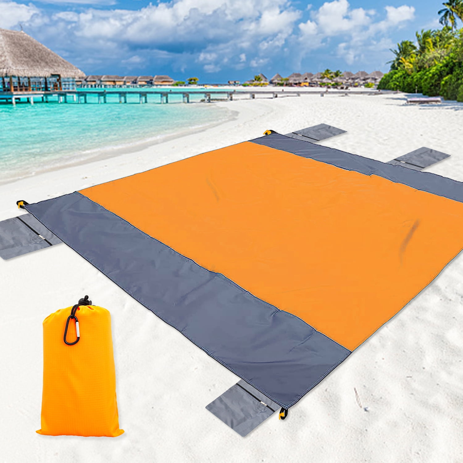Blue,80 X 59 Beach Blanket Sandproof,Waterproof Outdoor Blanket for Picnic,Beach Blanket Lightweight for 2-7 Adults,Sandproof Beach Mat Oversized Picnic Mat for Park Beach Picnic Blankets 