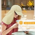 thumbnail image 2 of Tirrinia 2 In 1 Outdoors UPF 50+ UV Protection Sun Hat for Womens, One Size Female Sports Baseball Cap Gardening Fishing Hat with Neck Flap, Tan, 2 of 7