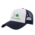 thumbnail image 2 of St. Patrick's Day Baseball Cap, I Love Shenanigans Shamrock Print Trucker Hat, Adjustable Snapback Cap for Parade, Pub Crawl, Irish Festival, Funny Novelty Hat for Men and Women-Navy, 2 of 6