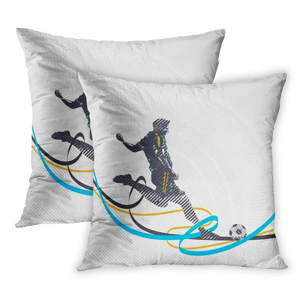 BOSDECO Graphic Football Player Kicks The Ball Soccer Tournament Shoot Silhouette Team Training