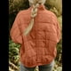 thumbnail image 4 of Chaquetas Acolchadas para Mujer, Informales, de Cuello Alto, Larga, Abrigos de Invierno Extragrandes con Cremallera Naranja M, 4 of 7