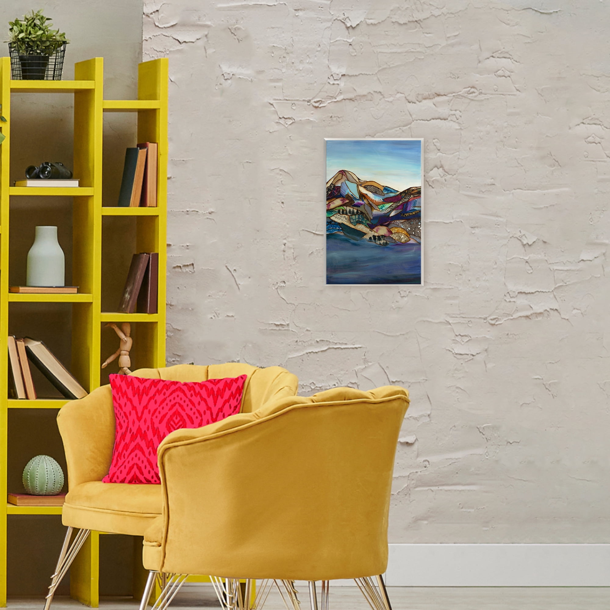 Stupell Industries Patchwork Collaged Mountains Wall Plaque Art, design by Van Horne-Borcherding