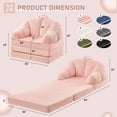 thumbnail image 2 of Pipleo 3-in-1 Folding Sofa Bed, Convertible Floor Lounger & Chair with Back Support, Portable Handle, Comfy Couch for Small Apartment Living Room Bedroom, 2 of 7