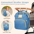 thumbnail image 4 of GPED Diaper Bag Backpack, Multifunctional Baby Changing Bag with Foldable Crib & Insulated Milk Bottle Pocket, Large Capacity Travel Backpack with USB Charging Port & Stroller Strap for Mom Dad(Blue), 4 of 7