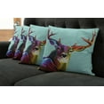 thumbnail image 5 of Ambesonne Colorful Throw Pillow Cover 4 Pack, Retro Low Poly Deer, 18", Multicolor, 5 of 5