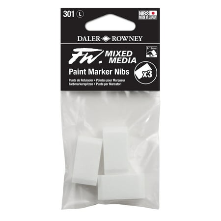 UPC: 5011386108810 | Daler-Rowney FW Empty Mixed Media Paint Markers & Nib Sets Nib Set 7 – 8-15mm Large Flat Nibs 3/Pkg.