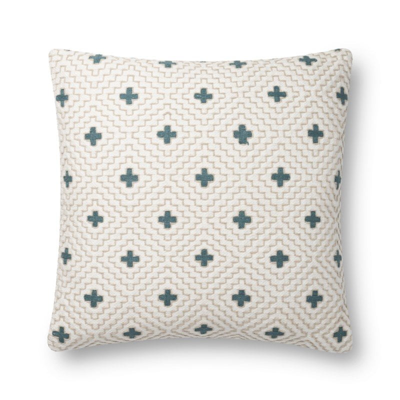 13 x 35 Blue/Multi Loloi P0655 Pillow Cover with Down Fill