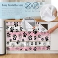 thumbnail image 5 of Pink Beige Paw Print Cabinet Curtain 35"Wx35"L,Dustproof Under Sink Skirt W/ Self Adhesive Tape,Vintage Farmhouse Country Wooden Grain Cabinet Curtain Cover for Kitchen Sink,Bathroom Vanity, 5 of 9