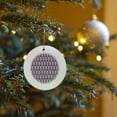 thumbnail image 7 of 3drose, Black and White Elephant Pattern over Magenta Background, Circle Porcelain Ornament, 7 of 7