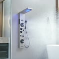 thumbnail image 5 of 4-Jet Rainfall Shower Panel System with Rainfall Waterfall Shower Head and Shower Wand With LED light in Black Nickel, 5 of 14