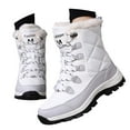 thumbnail image 4 of Gyexs Mens Snow Boots Size 13, Womens Winter Shoes Wide Width, Orthotic Technology, Lace-Up, Chukka, Snip Toe, Women's Fashion, White, Size 7.5, 4 of 8