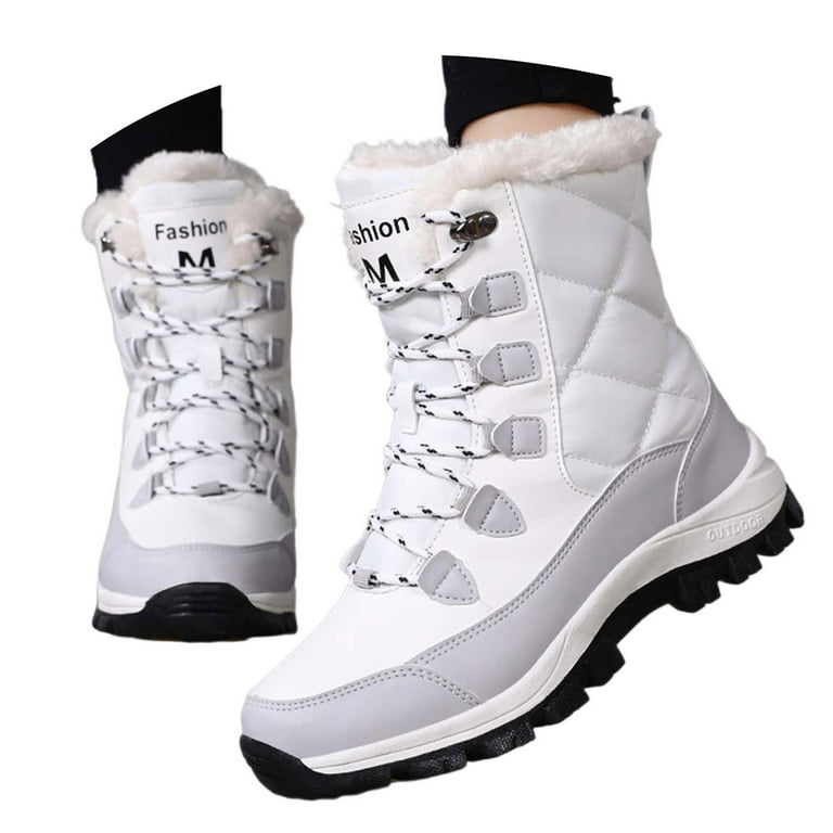Gyexs Mens Snow Boots Size 13, Womens Winter Shoes Wide Width