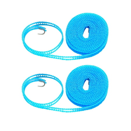 

2pcs 3M Nylon Clothesline Fence Style Windproof Clothes Drying Rope Travel Clothes Line Portable Laundry Line Hanger Rope For In