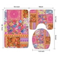 thumbnail image 3 of Bright Pioneer Flower Patchwork Bathroom Rugs Sets 3 Piece,Toilet Cover Set,Absorbent Non Slip Bathroom Mats Sets with U-Shaped Contour Rug Toilet Rug Set, 3 of 5