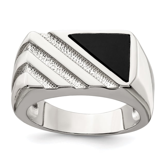 925 Sterling Silver Men's Onyx Ring
