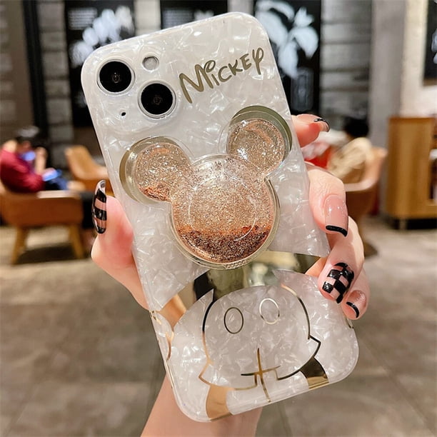 Funda de teléfono con soporte de ratón de dibujos animados, arena movediza, iPhone 11, 12, 13, 14 Pro Max Fivean unisex