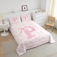 thumbnail image 4 of Erosebridal Kawaii Bowknot Comforter Sets King Size, Initial P Comforters & Duvets, Romantic Initial A-Z Decor, Reversible, 4 of 7