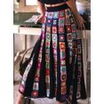 thumbnail image 2 of Faldas largas para mujer Maxi 2024 Vintage Boho cintura alta cordón ajustado faldas plisadas ropa de calle larga para mujer, 2 of 4