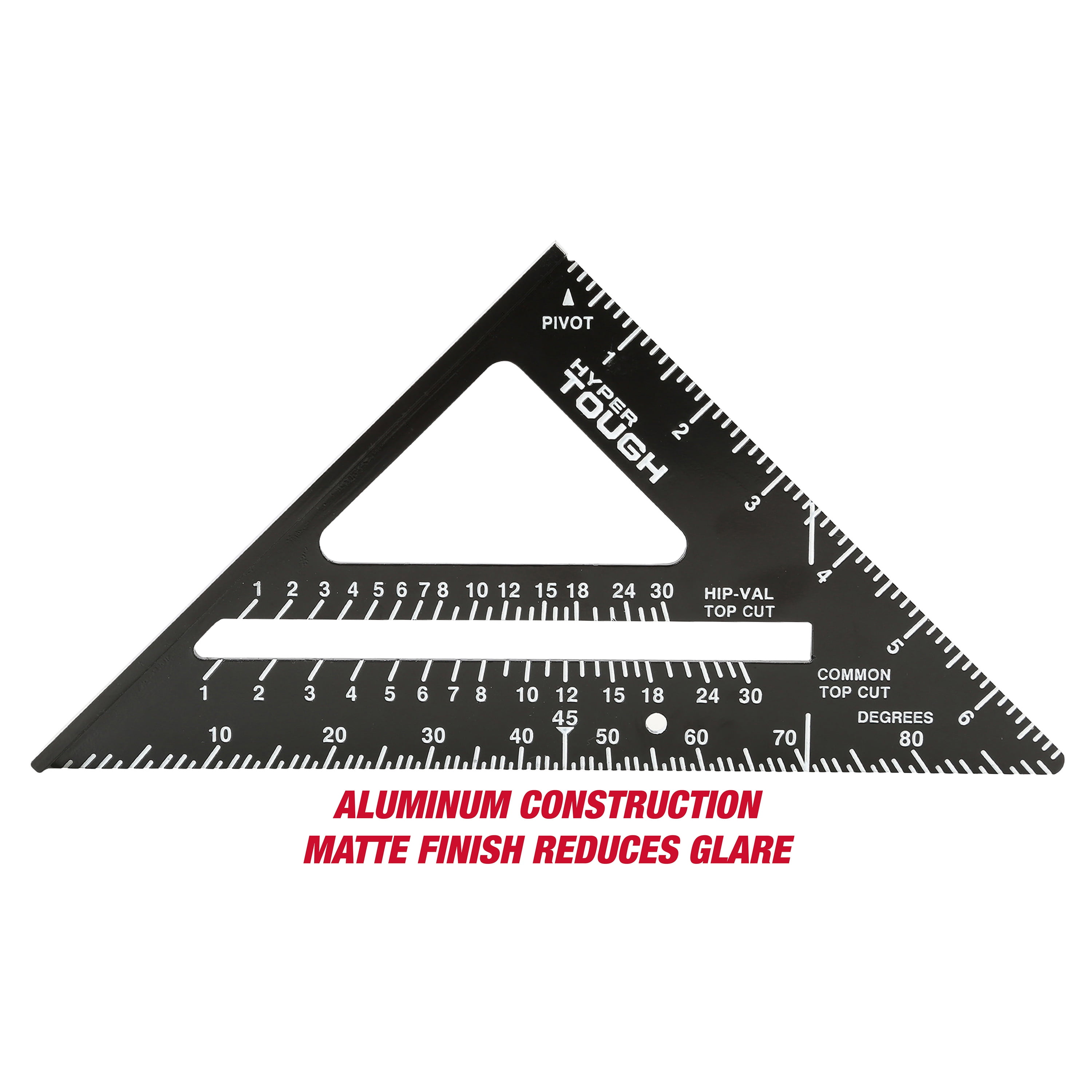 Hyper Tough 7-Inch Aluminum Rafter Angle Square Matte Black Finish