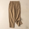 thumbnail image 2 of Women's Summer Solid Color Pocket Loose Elastic Haren Casual Pants - Polyester, Comfortable for Daily, 2 of 3