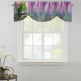thumbnail image 2 of Tie Up Valances for Windows, Purple Vine Flowers Adjustable Valance Curtains Window Treatment for Living Room, Spring Tree Lake Boat Retro Oil Painting Rod Pocket Kitchen Curtains 60x18 Inch, 2 of 9