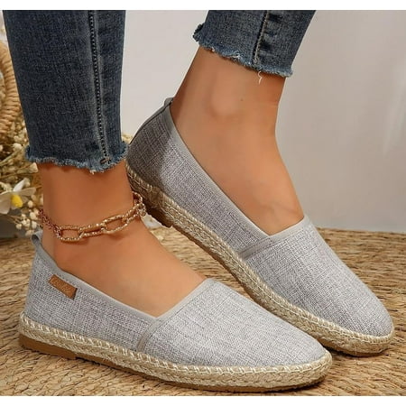 Flats Shoes for Women Open Toe Ankle Strap Espadrille Low Block Heels Casual Sandals Summer Beach Dress Slip On Shoes