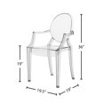 thumbnail image 2 of Chaise de Salle à Manger Empilable Transparente Casper (Lot de 2), 2 of 4