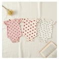 thumbnail image 4 of Bellafa Newborn Baby Girl's Bodysuit Ruffle Short Sleeve One-piece Infant Girl Ribbe Knit Romper Onesies Summer Outfits 0-18M, 4 of 5