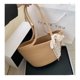 thumbnail image 1 of Zhuge Bolso de hombro tejido para mujer, bolso de mano tejido, bolso de mano tejido elegante para playa de verano, bolsos de hombro de 9,44 x 5,9 x 6,69 pulgadas (caqui A), 1 of 4