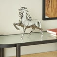 thumbnail image 3 of 12" x 12" Silver Ceramic Prancing Horse Sculpture, by DecMode, 3 of 10