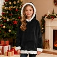 thumbnail image 4 of WhouRiu Toddler Girl's Hoodies Flannel Christmas Cozy Hooded Sweatshirt Kids Xmas Party Warm Outerwear Hoodies Black,Sized 2-3, 4 of 6