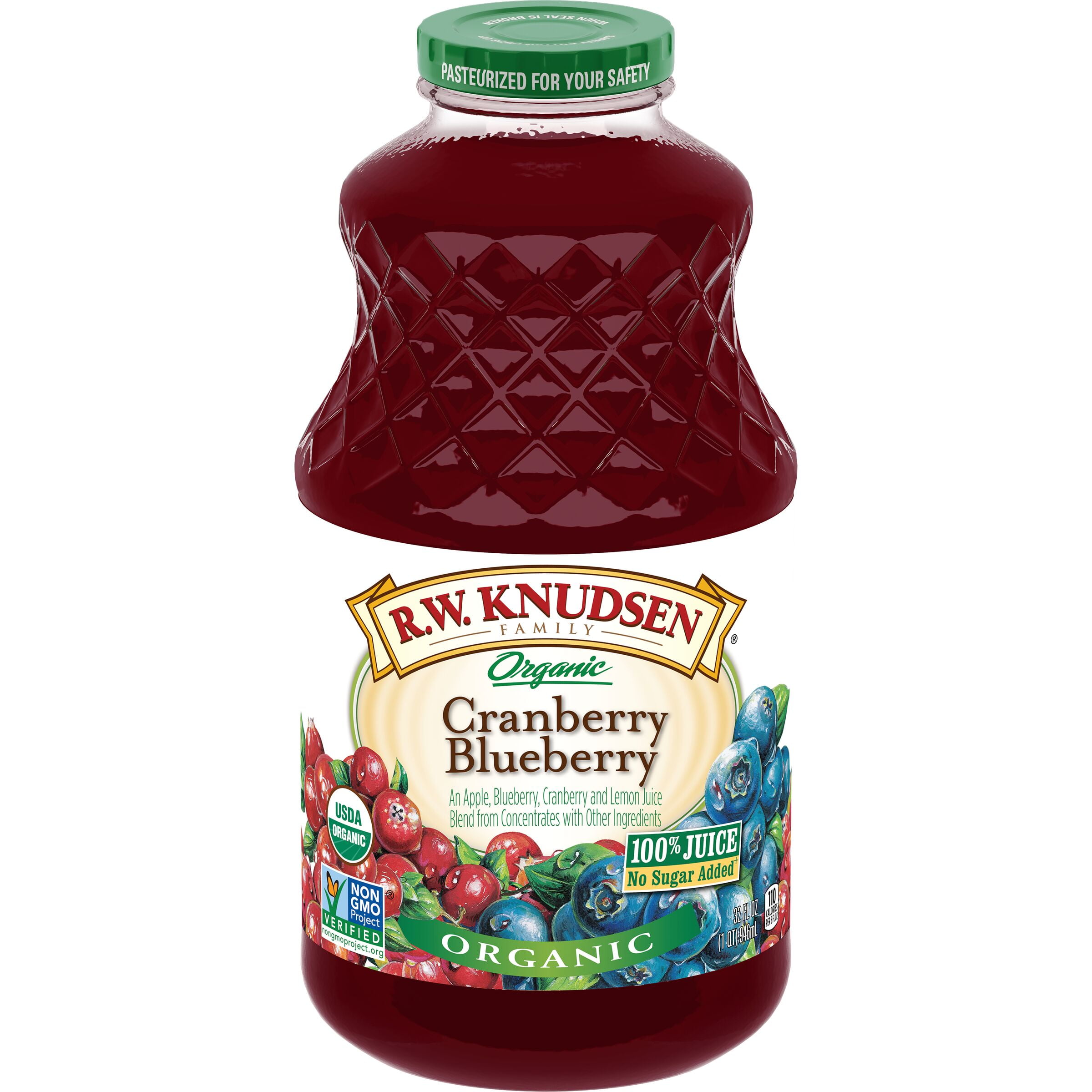 R.W. Knudsen Family Organic Cranberry Blueberry Juice, 32Fluid Ounce