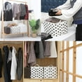 thumbnail image 4 of Collapsible Large Canvas Fabric Storage Basket with Handles, Rectangle Waterproof Storage Bin, Box, Cube, Foldable Shelf Basket, Closet Organizer, 16.5 x 11.8 x 9.8 Inches, Silver Star, 4 of 6