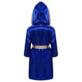 thumbnail image 2 of Alvivi Kids Boys Boxing Robe Martial Art Muay Thai Uniform Long Sleeve Kick Boxing Hooded Robe Outfits Royal Blue 6, 2 of 7