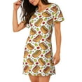 thumbnail image 2 of Naloa Hot Dog 7 Print Women Nightgowns,Womens Loungewear,Short Sleeve Sleepwear,Comfy Ladies Nightdress, 2 of 6