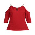 thumbnail image 3 of PENGXIANG T-shirt à Manches Courtes Ouvert à Épaules Froides pour Femmes, 3 of 6