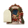 thumbnail image 2 of Christmas Wooden Elf Door Ornament with WELCOME Sign, Miniature Magical Fairy Door for Holiday Wall Shelf Decor and Festive Interior Craft, 2 of 6