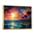 thumbnail image 2 of Designart "Colorful Bold Palm Trees horizon I" Nautical & Beach Floater Framed Canvas Art Print, 2 of 7