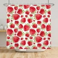 thumbnail image 2 of SUNOLIFE Red Strawberry Shower Curtain Summer Fruit Waterproof Fabric Bathroom Curtain 72x72 in, 2 of 4