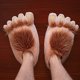 thumbnail image 3 of Pantuflas de aventura de monstruo peludo para mujer, cómodas y cálidas pantuflas de pies de hobbit de invierno para adultos Adepaton WMZL-157, 3 of 9