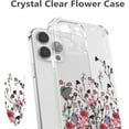 thumbnail image 3 of Flower Case for iPhone 14 Pro 6.1-inch,Clear Floral Case Slim Cute Cover for Girls Women,Transparent Soft TPU Bumper Protective Case with Reinforced Corners,Red Flower, 3 of 7