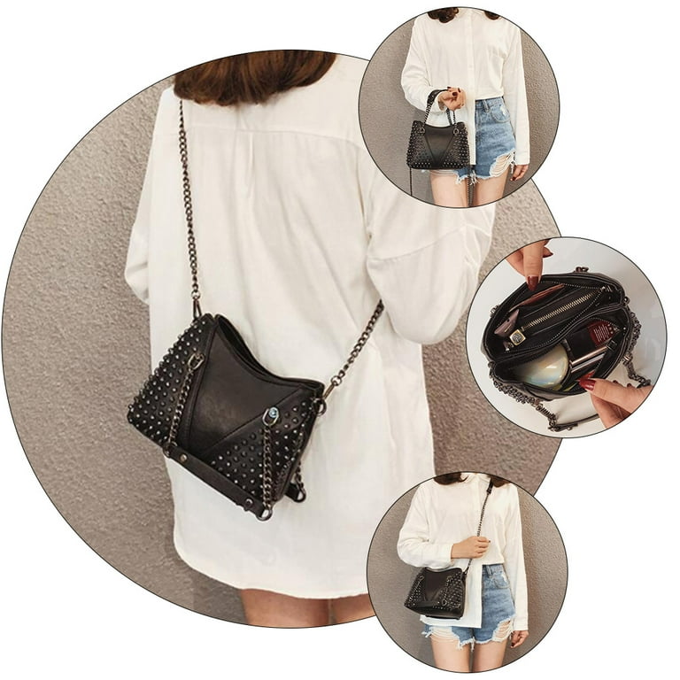 NUOLUX PU Leather Rivet Crossbody Bag, Shoulder Bag Purse NUOLUX PU Leather Rivet Crossbody Bag, Shoulder Bag Purse