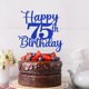 thumbnail image 5 of Cake topper Kaoenla Feliz 75.º cumpleaños azul con brillo, 5 of 7