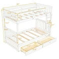 thumbnail image 3 of Bellemave Bunk Beds with Storage Drawers, Solid Wood Twin Over Twin Bunk Beds Frame with Ladders for Teens Adults (White), 3 of 8
