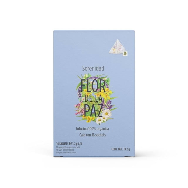 Té Flor de la Paz serenidad 16 bolsitas con 1.2 g c/u