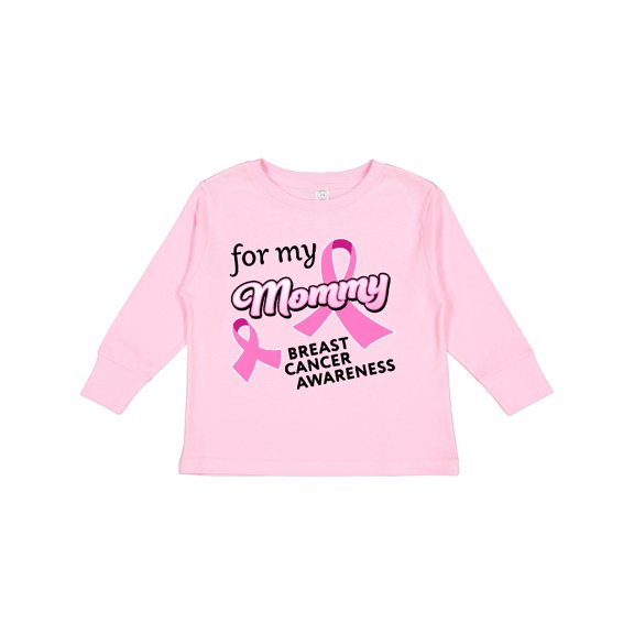 Inktastic For My Mommy Breast Cancer Awareness Boys or Girls Long Sleeve Toddler T-Shirt